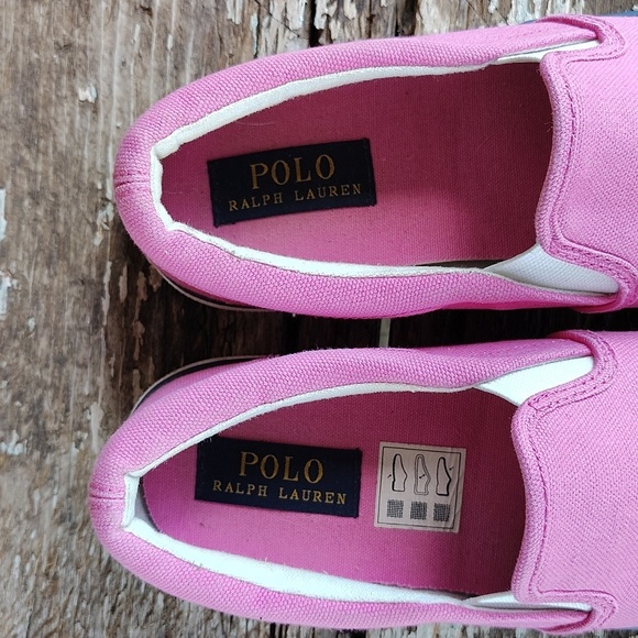 Ralph Lauren Polo toddler shoes size 3 Pink Canvas Slip Ons - Picture 7 of 10